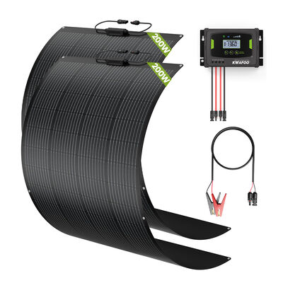 Σετ ηλιακού πάνελ 400W με ελεγκτή φόρτισης mppt και 2 ημια flexible ηλιακά πάνελ, κατάλληλο για 8 διαφορετικούς τύπους μπαταριών, παρακολούθηση δεδομένων συστήματος σε κινητό