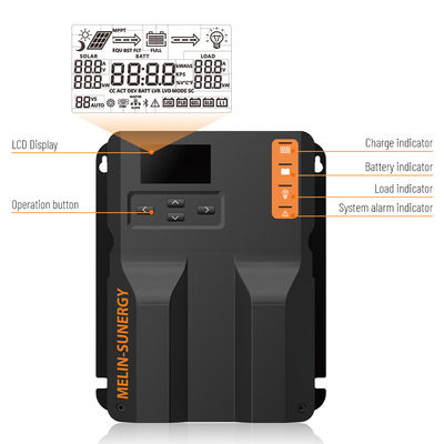 Μαύρο 40 Amp MPPT Ηλιακό ελεγκτή φορτίου Εγχειρίδιο 12V 24V φυσική ψύξη