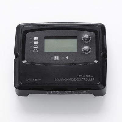 Μαύρο LCD LED Ψηφιακός ρυθμιστής ηλιακής φόρτισης 20A 12V 24V με 760W 24V 380W 12V και 5 στάδια φόρτισης