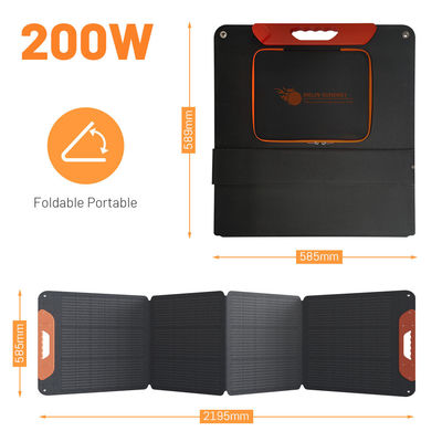 12V φορητά αναδιπλώσιμα ηλιακά πάνελ 200W μονοκρυσταλλικό πυριτικό ηλιακά πάνελ IP65