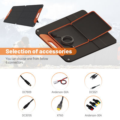 120W IP65 Δυνατότητα αναδίπλωσης φορητό σταθμό ηλεκτρικής ενέργειας Ηλιακά πάνελ για κατασκήνωση