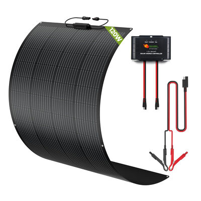 100W 120W ελαφρύ βάρος RV ηλιακά πάνελ κιτ για 12V σύστημα για τροχόσπιτο με IP65 Ανερό αδιάβροχο έξυπνο ελεγκτή φόρτισης τόσο για μολύβδινο οξύ όσο και για μπαταρίες λιθίου